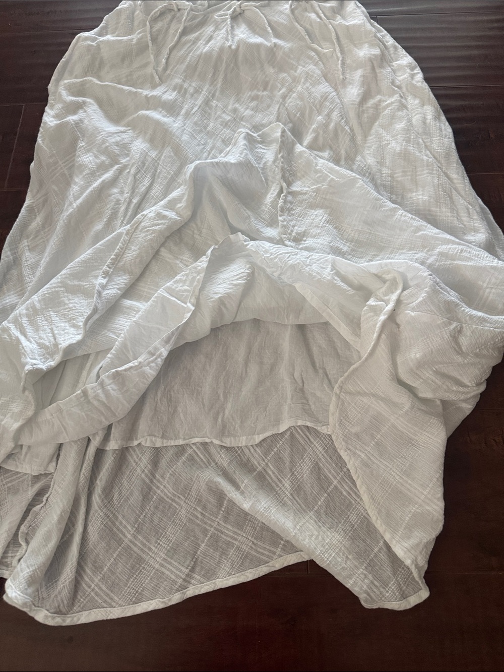 Free People Hard To Resist White Ruched Bodice Midi Dress w/Flutter Sleeves Sz M - Picture 7 of 12